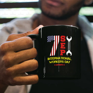 Personalized Dog Gift Idea - International Workers Day For Dog Lovers - Black Mug